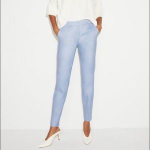 Express blue linen columnist pants